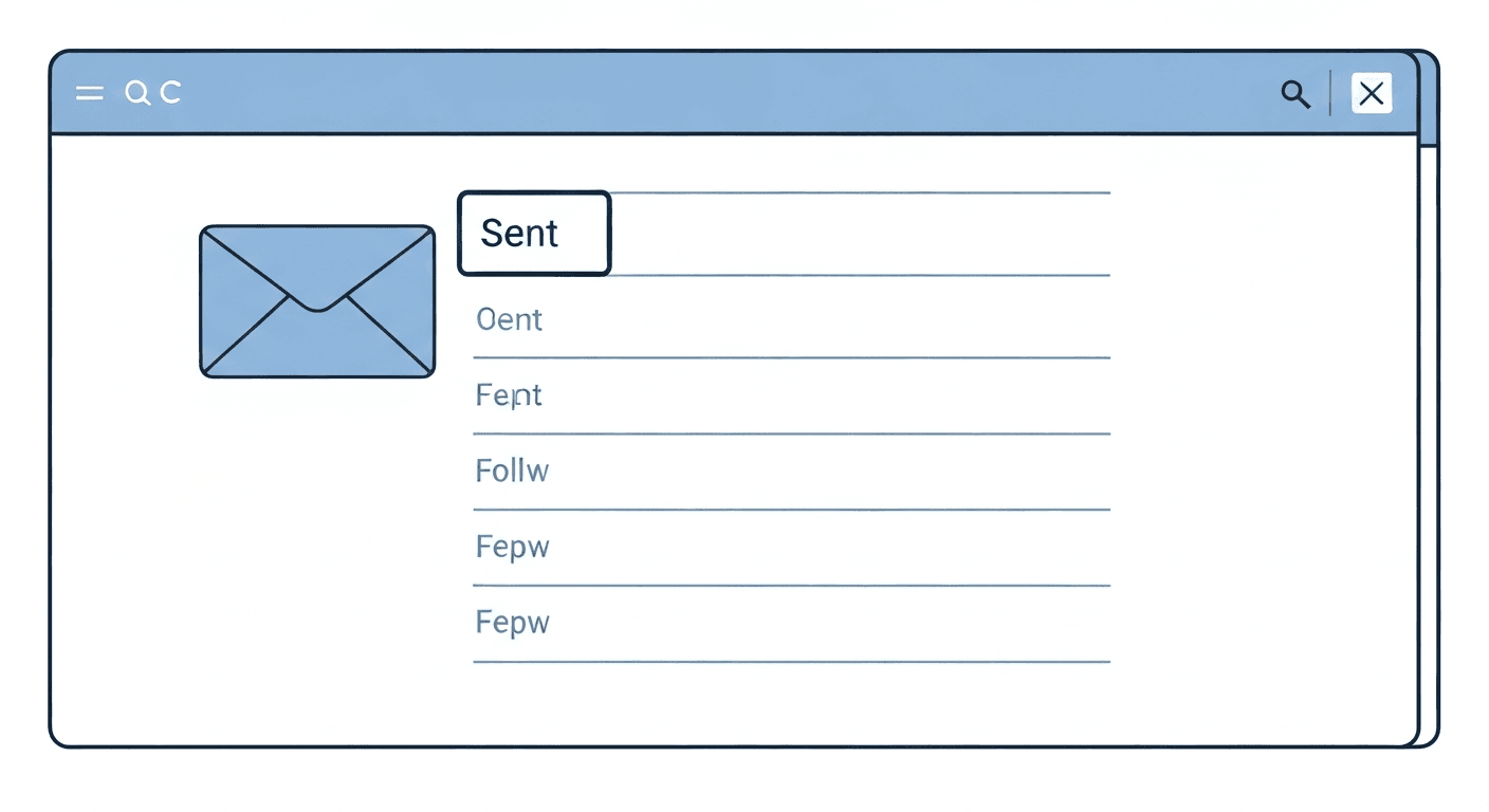 An email inbox showing one outgoing public records request and a chain of unanswered follow-up messages.